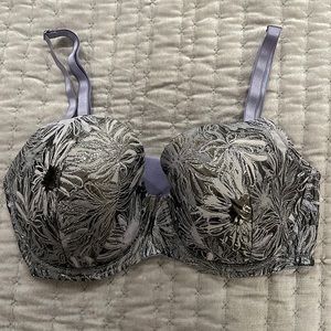 Victoria's Secret Silver Lilac Floral Underwire Bra